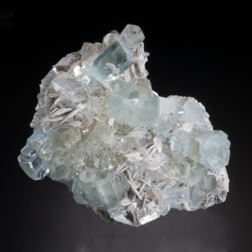 Aquamarine on Muscovite - Chumar Bakhoor, Hunza Valley, Gilgit District, Gilgit-Baltistan, N.A., Pak