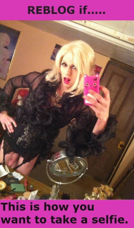 sissy-stable:Attention all Sissies !!! You MUST take a selfie just like above to make sure you are o