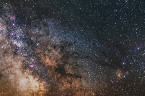 Milky Way core close up, featuring the colorful Rho Ophiuchus Molecular Complex  js