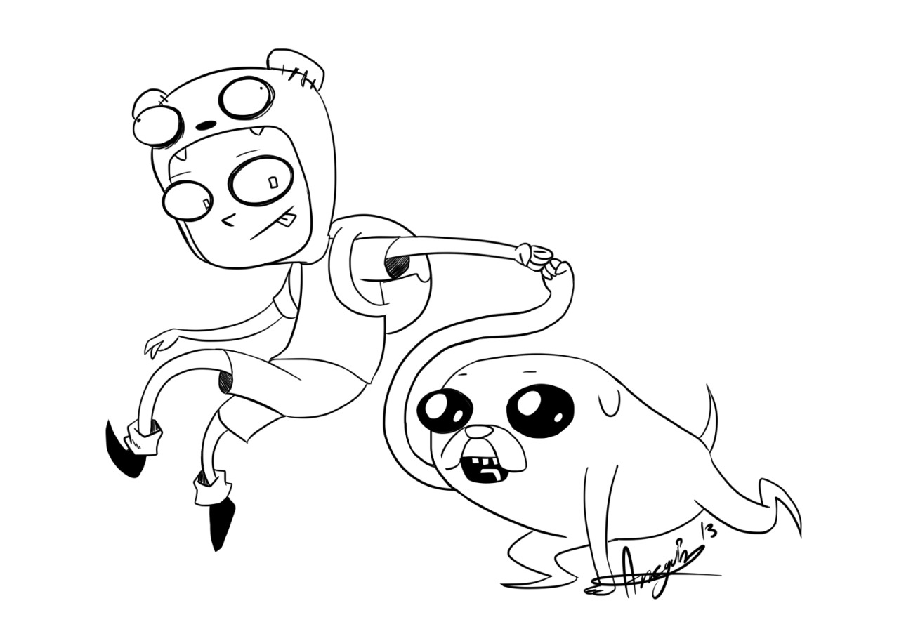 hora-de-aventura:  thepiedmon: Adventure Time main characters in Invader Zim style