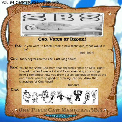 One Piece SBS #909 - SBS #918 - Introducing Cho, our Soul King! LoveAnimeHateReality