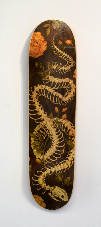 Here’s my snake skeleton skateboard for lightgreyartgallery ’s Skate or Die show, openin