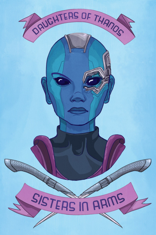 jukebox-head:  claredezdraws:  20 minutes late with Starbucks on this one- I saw Guardians of the Galaxy and even though I really, really liked it, I kinda want more alien assassin sisters.   poor nebula always gets the short end of the stick 