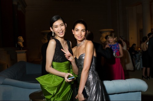 vs-angelwings: Ming Xi and Lily Aldridge at the 2014 Met Gala.