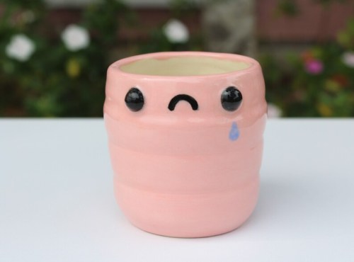 figdays: Handmade Ceramic Sad Worm Cup // happyclaypotStudio