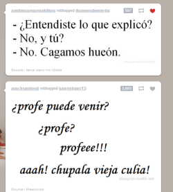 quiero-leche-con-chocolate:bienvenidosalaconchetumare:happy—problems:Típico, estas en la escuela conversando y riendo de las estupideces que tu amiga y tu inventan y no entiendes ni una mierda de lo que el profesor explico en la pizarra y pasa esto….que