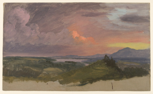 Frederic Edwin Church (American; 1826–1900)Clouds, Hudson River, Catskill MountainsBrush and oil pai