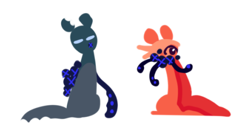 My OCs Who Don't Have Names Yet (I Call Them Just "rotten Friends" Or "Green And Red")