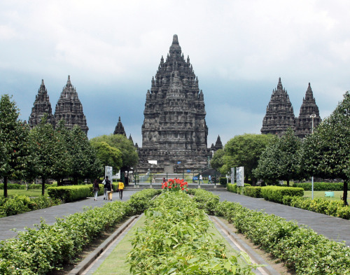 Prambanan Temple. Built in 9th century Indonesia and dedicated to the Hindu trinity of Brahma Vishnu