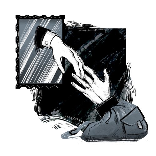 Inktober. Day 1. Mirror/Backpack
