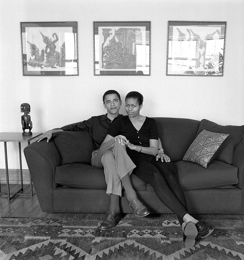 milestrumpet:Barack and Michelle Obama, May 26, 1996 by Mariana Cook