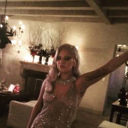 gagafanbase:  @ladygaga:   A bloody pool, plus #AHS cast equals a night to remember. 🔫💄💀  