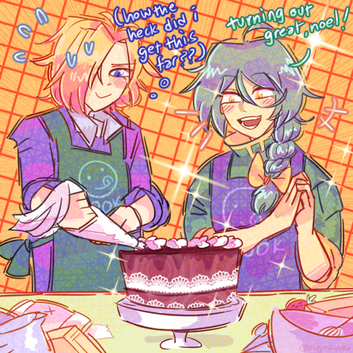 for @renatheultimatetrashSome fluff where Noel is slowly getting better at cooking and Ashe is absol