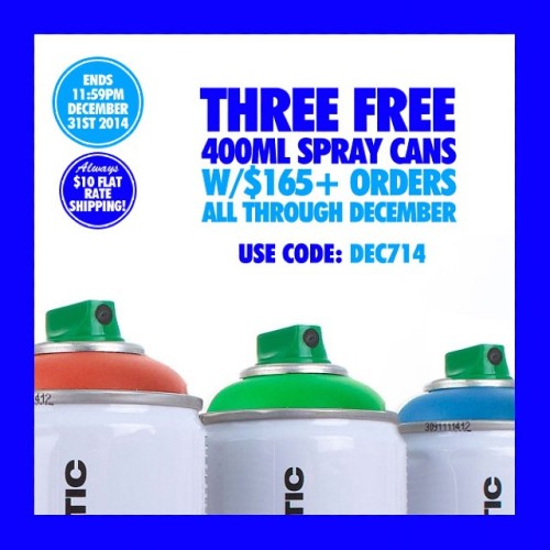 All December get 3 FREE Spray cans w/ $165+ Orders! Use Code: DEC714 at checkout!!! http://www.33thi