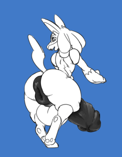 acuamera: I was having a doodly kinda day and felt like drawing stupid huge buttholes because everyone else was tormenting me with their own that day I kinda miss drawing a ton of Lucario 