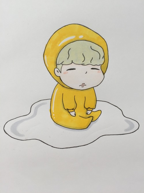 Rap Monster as Gudetama!Happy birthday to our precious leader!