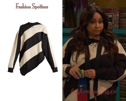 Marques'Almeida Asymmetric-Hem Striped Cotton Sweatshirt Black And Off-White Womens - $79.44 (R