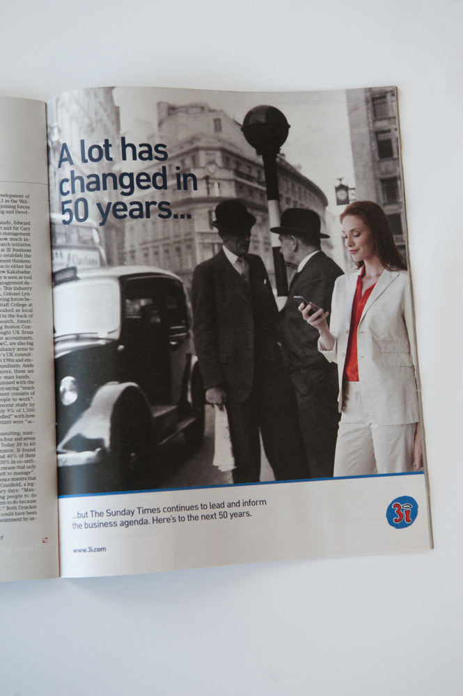 my work… a recent commemorative ad for 3i that featured in the Sunday Times supplement celebrating its fifty years of producing a stand alone business section