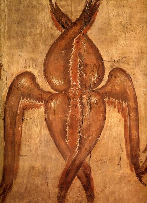 russian-style:Theophanes the Greek - Seraph, fresco in the Church of the Transfiguration of the Savi