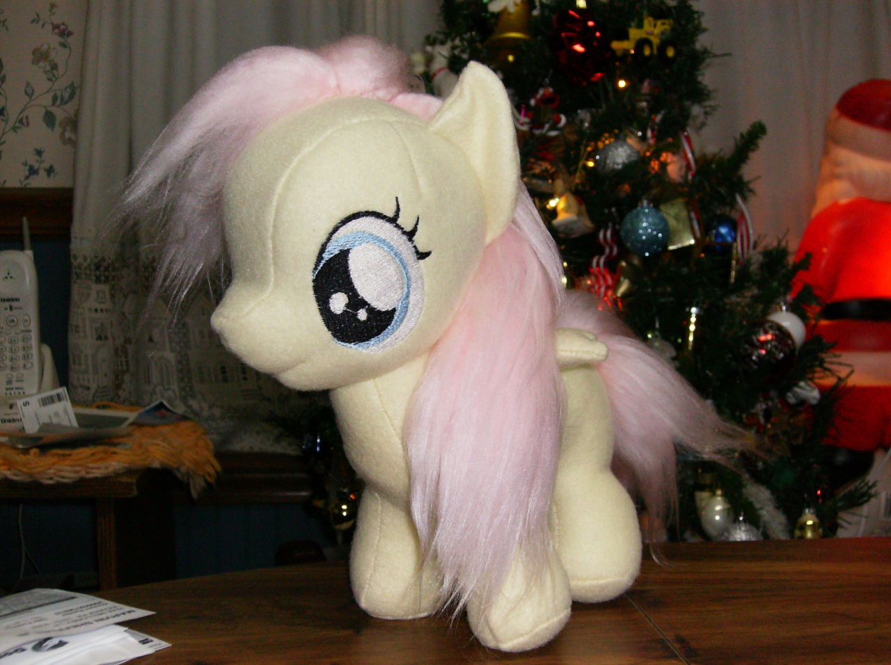kinkycultershy:  madame-fluttershy:  Filly Fluttershy Plushiemy Christmas present