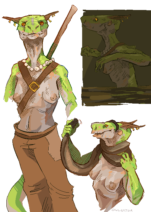 owligator:  SOME COLORSKETCHES OF OBLIVION LADY she’s a poacher from black marsh