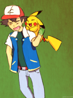 partymeowth:  i dont think ive ever drawn ash in his os outfit before 0:
