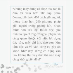 xoixeo:  Đọc Conan từ bé, giờ chắc vẫn chưa hết ? =)))