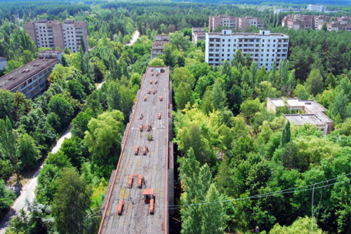 Three pictures from Chernobyl, Pripyat and the surrounding area.