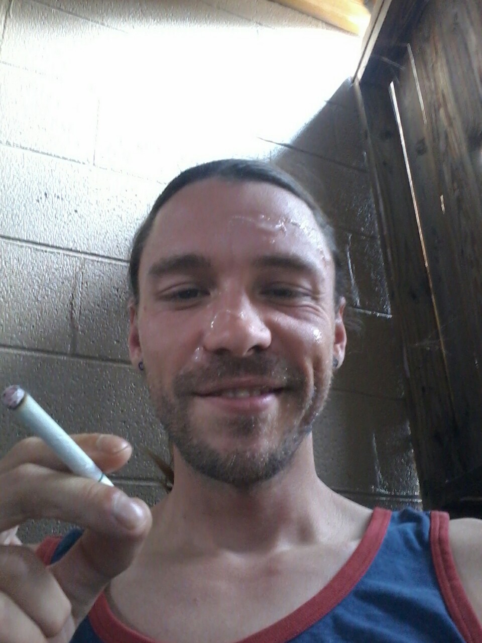tattootodd80:  Enjoying a smoke and stroking one out after finishing off the last