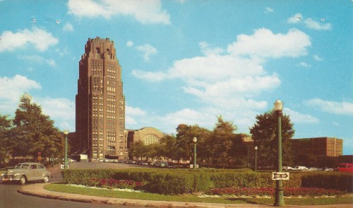 Postcard: Central Railroad Terminal, Buffalo, New York, 1955 or Earlier.The card was sent to my pare