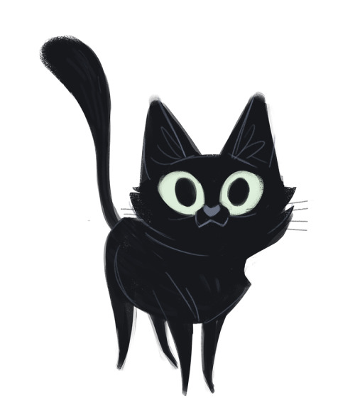 dailycatdrawings:503: Black CatMy coworker informed me that it is Black Cat Appreciation Day, so her