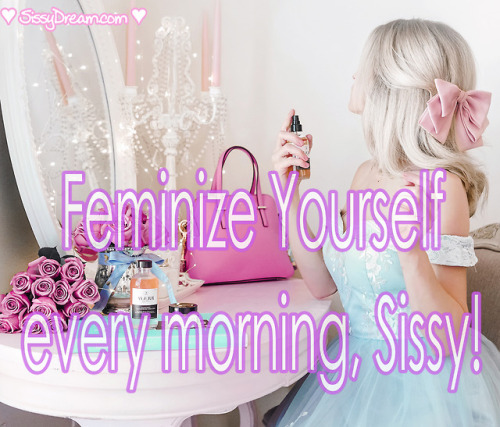 sissydreamworld:#sissy #feminization #transgender #captions#sissification #girl #pink #panties#bras#