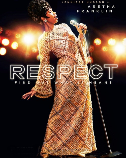 Aretha Franklin (Jennifer Hudson) Cream colored beaded gown.. Respect (2021).. Costume by Clint Ramo