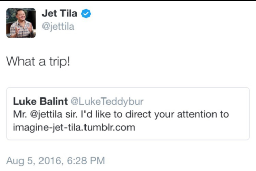 imagine-jet-tila:  Imagine Jet Tila discovering this blog!