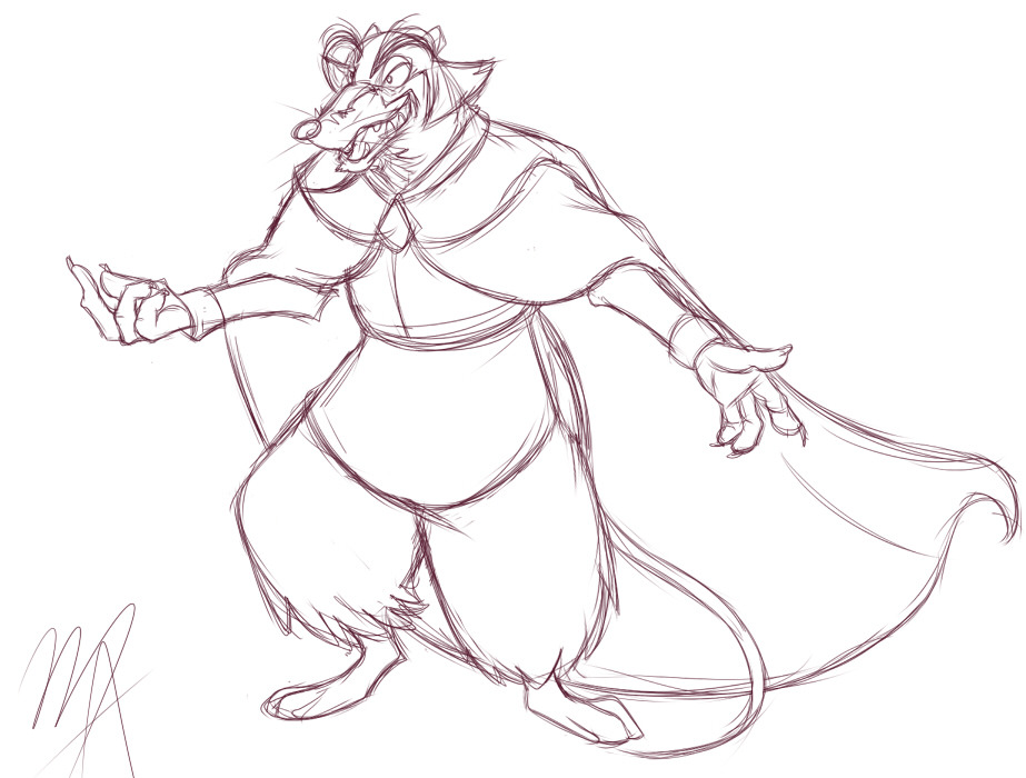 A rough sketch I did of Jenner from The Secret Of Nimh. He hauntingly stays with