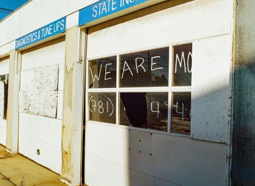 Closed gas station - Newton, MA (120 film - Kodak Portra 800) - February 2021 . . . #film #filmphoto