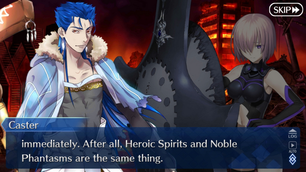 Fun fact. Cu Chulainn, wielder of the Gae Bolge, has a super saiyan esque  berserker state which he can snap out of by seeing boobs, a sasuke tier  bromance with his battle-brother