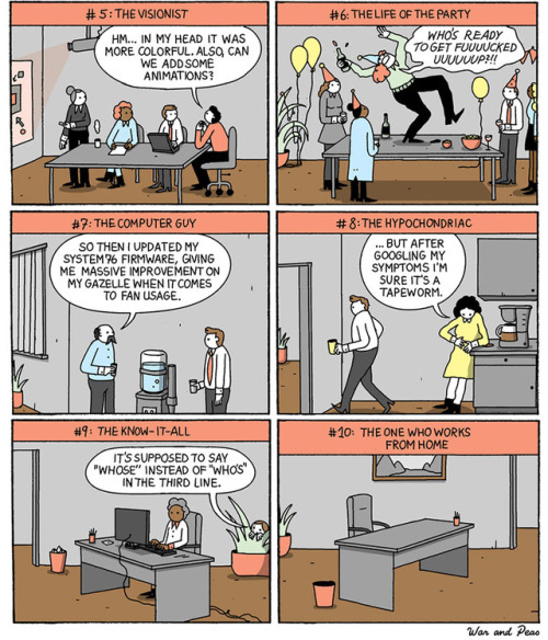 warandpeas: 10 Colleagues You’ll Meet During Your Work Life for Toggl