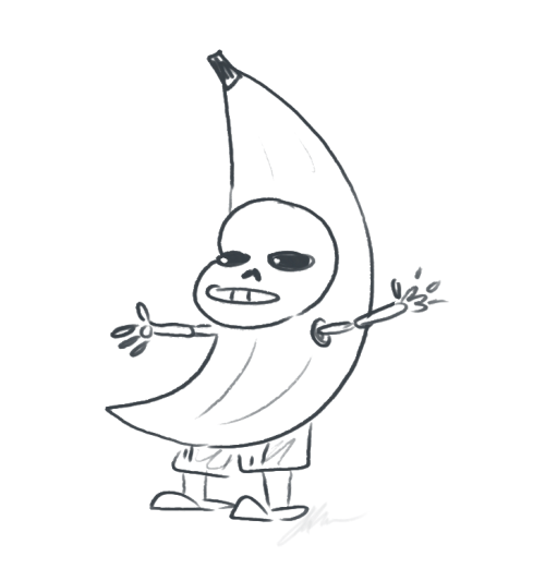 thanks for coming out to my art request stream here is a banana sans as requested have a good thursd