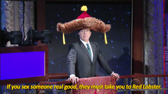 illirya-ooc:  sandandglass:  Stephen Colbert issues proclamations wearing his big,