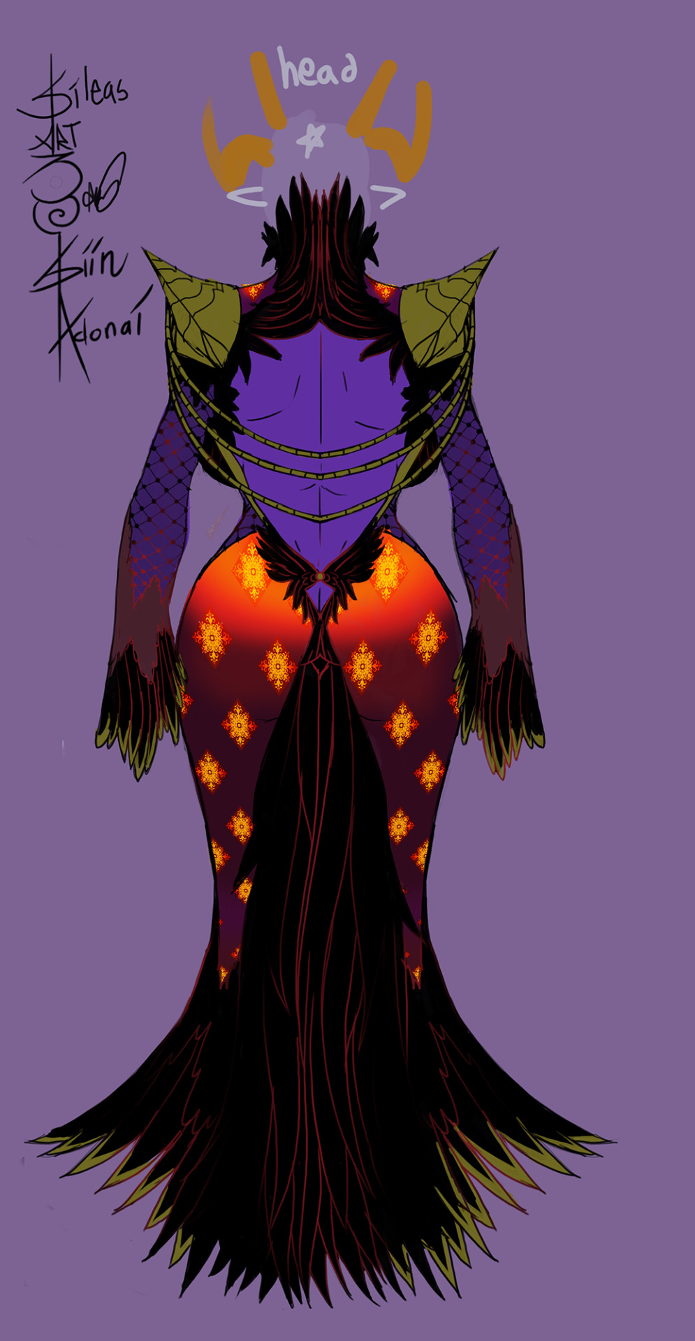 sileasart:  Finally done with this 3 way view. Had to fix some anatomy and shading