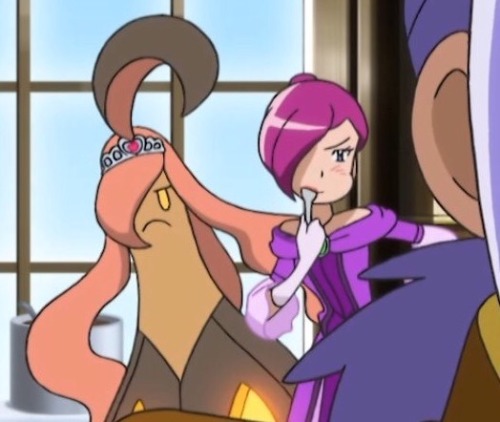 ayellowbirds:  iorishiro:  My single fave thing about the Pokemon XY anime is that Jessie and her Gourgeist are so close they copy each other, ITS SO CUTE? I LOVE THEM THEYRE SUCH DIVAS  …i need to watch more XY.   I want Jessie to keep her on her team