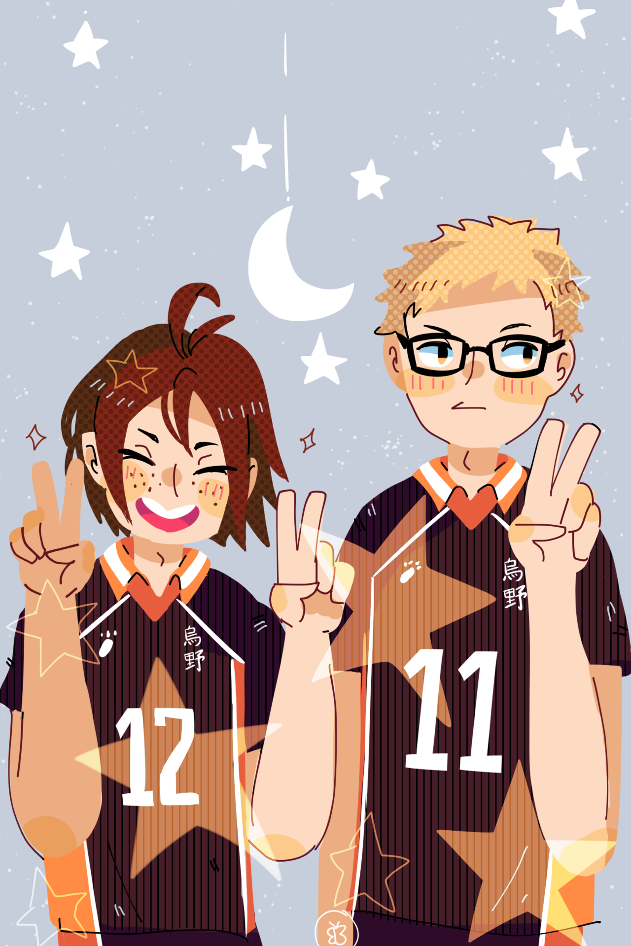 librebananr:  for @reispajamas who requested a starry tsukki and yamaguchi iphone