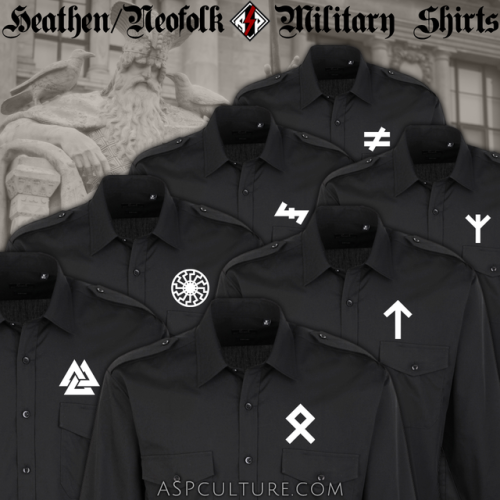 Heathen / Neofolk Military Shirts with epaulette shoulder tabs custom-made in Europa