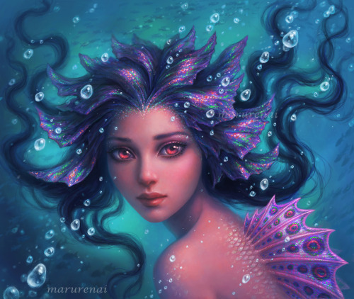 marurenai: Hi, Long time no see…. I hope you are well :) This is my finished piece “Mermaid”( I post