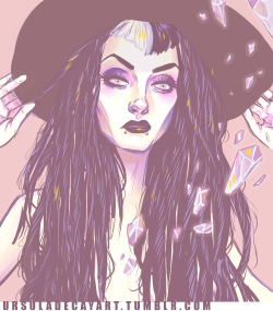 ursuladecayart:  Decided to revamp an old  WIP i had   after finding out this pretty lady i had been drawing was actually following me  on here  * o * &lt;3  portrait of the beautiful @darkheartedsouthernbelle 