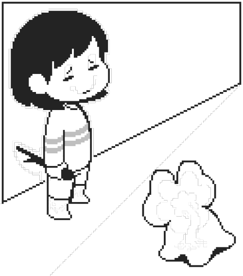 animesriel:✽ Aren’t you happy?(Click the image to make Frisk smile!)