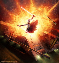 Asajj Ventress vs UT-AT by SteveArgyle 