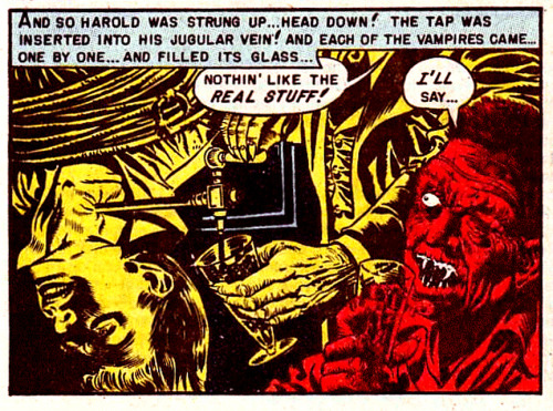 monsterserial: Top: “Midnight Mess” from TALES FROM THE CRYPT #35, 1953. Bottom: The sto