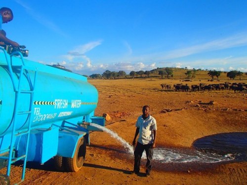 rhinogirl1: Kenyan man, Patrick Kilonzo Mwalua drives for miles to provide water to drought stricken wildlife.  One man making all the difference to hundreds of animals. 